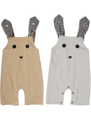 Rabbit Romper with Gingham Straps - Chasing Jase