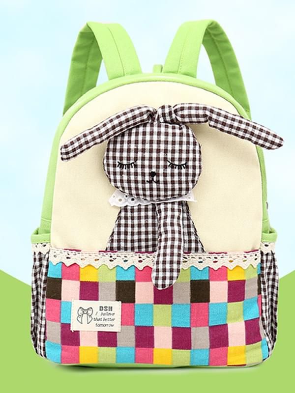 Canvas Backpack with Bunny Buddy Attached - Chasing Jase