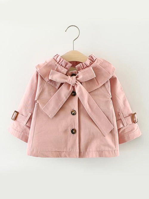 Cotton Twill Button Bow Jacket