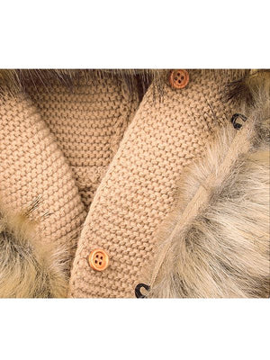 Fur Trim Sweater Cardigan Coat - Chasing Jase