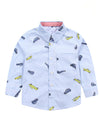 Car Printed Button Front Shirt - Chasing Jase