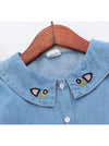 Embroidered Cat Tencel Denim Dress - Chasing Jase