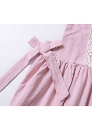 Bow Detail Crochet Trim Dress - Chasing Jase