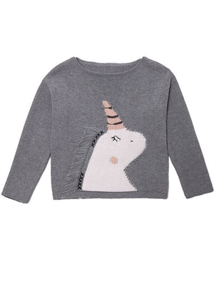 Girls Unicorn Intarsia Sweater - Chasing Jase